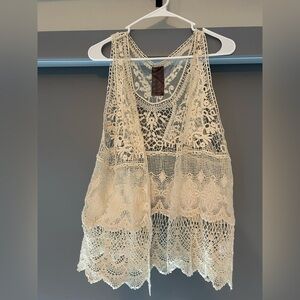 Cream Lace Vest